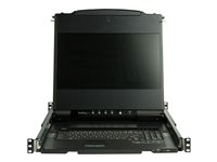 StarTech.com Dual Rail Rackmount KVM Console HD 1080p, Single Port DVI/VGA KVM with 17" LCD Monitor for Server Rack, Fully Featured 1U LCD KVM Drawer with Cables, USB Support, 44230 MTBF - Single Port Console (RKCOND17HD) - KVM-konsoll med KVM-svitsj - 1 porter - USB - 17.3" - kan monteres i rack - 1920 x 1080 Full HD (1080p) @ 60 Hz - 250 cd/m² - 650:1 - 8 ms - 2xDVI-D, 2xVGA - svart - 1U RKCOND17HD
