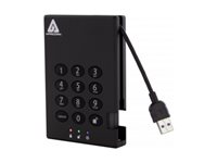 Apricorn Aegis Padlock 3.0 - Harddisk - kryptert - 2 TB - ekstern (bærbar) - USB 3.2 Gen 1 - 5400 rpm - buffer: 8 MB - FIPS 197, 256-bit AES-XTS 4ZP1P31363