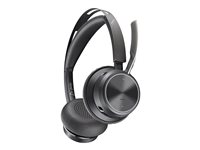 HP Poly Voyager Focus 2 - Hodesett - on-ear - Bluetooth - trådløs - aktiv støydemping - USB-C via Bluetooth-adapter - svart - Zoom Certified 9T9J3AA#AC3