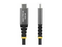 StarTech.com - USB-kabel - USB-C (hann) til USB-C (hann) - USB4 / Thunderbolt / DisplayPort 2.1 - 2 m - aktiv, 8K 60Hz støtte, 4K 240Hz støtte, utvidet effektområde (EPR), up to 40 Gbps data transfer rate, støtte for Power Delivery 3,1 - svart CC2M40GUSB4GEN3