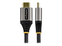 StarTech.com 12ft (4m) HDMI 2.1 Cable, Certified Ultra High Speed HDMI Cable 48Gbps, 8K 60Hz/4K 120Hz HDR10+ eARC, Ultra HD 8K HDMI Cable/Cord w/TPE Jacket, For UHD Monitor/TV/Display - Dolby Vision/Atmos, DTS-HD (HDMM21V4M) - Ultra High Speed - HDMI-kabel med Ethernet - HDMI hann til HDMI hann - 4 m - skjermet - grå, svart - passiv, 4K 120 Hz støtte, 8 K 60 Hz (7680 x 4320) støtte - for P/N: 4PORT-8K-HDMI-SWITCH HDMM21V4M