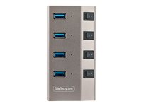 StarTech.com 4-Port Self-Powered USB-C Hub with Individual On/Off Switches, USB 3.0 5Gbps Expansion Hub w/Power Supply, Desktop/Laptop USB-C to USB-A Hub, 4x BC 1.2 (1.5A), USB Type C Hub - USB-C/A Host Cables (5G4AIBS-USB-HUB-EU) - Hub - 4 x USB 3.2 Gen 1 - stasjonær 5G4AIBS-USB-HUB-EU