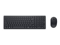 Dell Pro Compact Silent Keyboard and Mouse - KM555 - Tastatur- og mussett - trådløs - 2.4 GHz, Bluetooth 5.1 - QWERTY - Pan Nordic - svart - med 3 years NBD Advance Exchange KM555-BLK-PAN