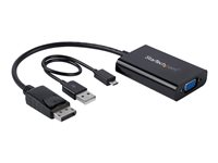 StarTech.com DisplayPort to VGA Adapter with Audio - 1920x1200 - DP to VGA Converter for Your VGA Monitor or Display (DP2VGAA) - DisplayPort / VGA-adapter - DisplayPort (hann) til HD-15 (VGA), minijakk, Micro-USB type B (kun strøm) (hunn) - DisplayPort 1.2 - 18.4 m - aktiv, 1920 x 1200 (WUXGA)-støtte - svart - for P/N: DK30CH2DEP, DK30CH2DEPUE, TB32DP14, TB32DP2T, TB3DK2DHV, TB3DK2DHVUE, TB3DKDPMAWUE DP2VGAA