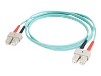 C2G SC-SC 10Gb 50/125 OM3 Duplex Multimode PVC Fiber Optic Cable (LSZH) - Nettverkskabel - SC flermodus (hann) til SC flermodus (hann) - 1 m - 1 m - fiberoptisk - dupleks - 50 / 125 mikroner - OM3 - halogenfri - akvamarin 85513
