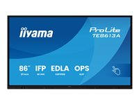 iiyama ProLite TE8613A-B1AG - 86" Diagonalklasse (85.6" synlig) LED-bakgrunnsbelyst LCD-skjerm - interaktiv digital skilting - med berøringsskjerm (flerberørings) / valgfri PC-mulighet - 4K UHD (2160p) 3840 x 2160 - svart ramme med matt finish TE8613A-B1AG