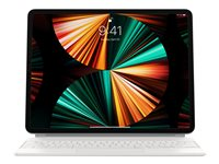 Apple Magic Keyboard - Tastatur og folioveske - med styrepute - bakbelysning - Apple Smart connector - QWERTY - Internasjonal engelsk / kanadisk fransk - hvit - for 12.9-inch iPad Pro (3rd generation, 4th generation, 5th generation, 6th generation); 13-inch iPad Air (M2, M3) MJQL3Z/A