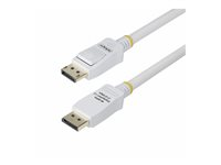 StarTech.com 6ft White VESA Certified DisplayPort 1.2 Cable with Latches - DisplayPort-kabel - DisplayPort (hann) låst til DisplayPort (hann) låst - DisplayPort 1.2 - 1.8 m - halogenfri, passiv, 4K 60Hz støtte, støtte for 1080p 240 Hz, 2K 144Hz støtte - hvit DP12-CABLE-6FTW