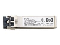 HPE - SFP (mini-GBIC) transceivermodul - 8 Gb-fiberkanal (SW) - for HPE 8Gb, SN6000; StorageWorks 8/20q, 8Gb, MPX200, SN6000 AJ718A