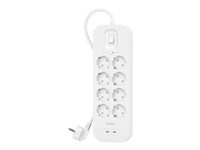 Belkin Connect - Overspenningsavleder - med 2 USB-C-porter - utgangskontakter: 8 - 2 m kabel SRB004VF2M-V2