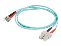 C2G SC-ST 10Gb 50/125 OM3 Duplex Multimode PVC Fiber Optic Cable (LSZH) - Nettverkskabel - ST flermodus (hann) til SC flermodus (hann) - 1 m - 1 m - fiberoptisk - dupleks - 50 / 125 mikroner - OM3 - halogenfri - akvamarin 85522