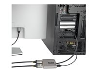 StarTech.com DP to Dual HDMI MST HUB, Dual HDMI 4K 60Hz, DisplayPort Multi Monitor Adapter with 1ft (30cm) Cable, DP 1.4 Multi Stream Transport Hub, DSC | HBR3, DP to 2x HDMI Ports - DP to HDMI Splitter (MST14DP122HD) - Video adapter - DisplayPort hann til HDMI hunn - grå MST14DP122HD