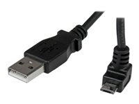StarTech.com 1m Micro USB Cable Cord - A to Up Angle Micro B - Up Angled Micro USB Cable - 1x USB A (M), 1x USB Micro B (M) - Black (USBAUB1MU) - USB-kabel - Micro-USB type B (hann) til USB (hann) - USB 2.0 - 1 m - formstøpt, 90° kontakt - svart USBAUB1MU