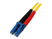 StarTech.com 1m Fiber Optic Cable - Single-Mode Duplex 9/125 - LSZH - LC/LC - OS1 - LC to LC Fiber Patch Cable (SMFIBLCLC1) - Koblingskabel - LC-enkeltmodus (hann) til LC-enkeltmodus (hann) - 1 m - 1 m - fiberoptisk - dupleks - 9 / 125 micron - OS1 - formstøpt - gul - for P/N: SFP100BBXDST, SFP100BBXUST, SFP10GBBXDST, SFP10GBBXUST, SFP10GBLRST, SFP10GBZRST SMFIBLCLC1