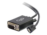 C2G USB 2.0 USB C to DB9 Serial RS232 Adapter Cable Black - USB / seriell-kabel - DB-9 (hann) til USB-C (hann) - reversibel C-kontakt - svart 88842