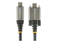 StarTech.com 20" 50cm Side Screw Locking USB C Cable 10Gbps, USB 3.1/3.2 Gen 2 Type-C Cable, 100W (5A) Power Delivery Charging, DP Alt Mode, Dual Screw Lock, USB-C to C Cord, Charge/Sync - Thunderbolt 3 Compatible - USB-kabel - USB-C (hann) rett/låsende til USB-C (hann) rett - USB 3.2 Gen 2 / DisplayPort 1.4 /Thunderbolt 3 - 50 cm - 4K-støtte - grå, svart USB31CCSLKV50CM